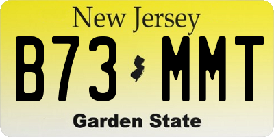 NJ license plate B73MMT