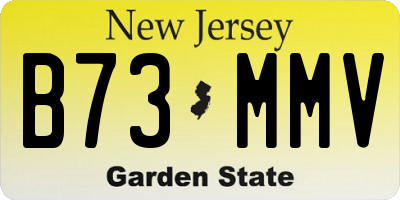 NJ license plate B73MMV