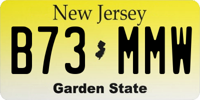 NJ license plate B73MMW