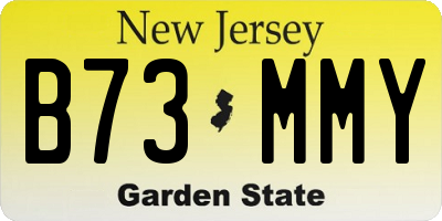 NJ license plate B73MMY