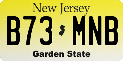 NJ license plate B73MNB