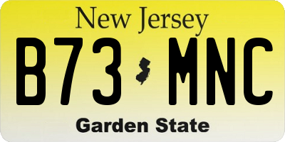 NJ license plate B73MNC