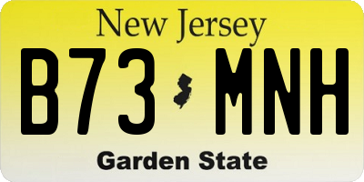 NJ license plate B73MNH