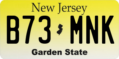 NJ license plate B73MNK