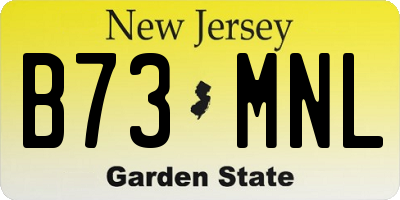 NJ license plate B73MNL