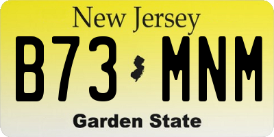 NJ license plate B73MNM