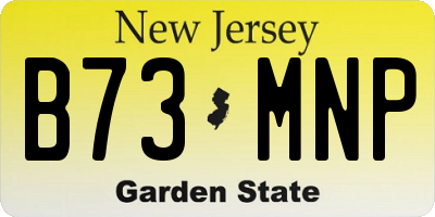 NJ license plate B73MNP