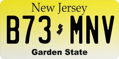 NJ license plate B73MNV