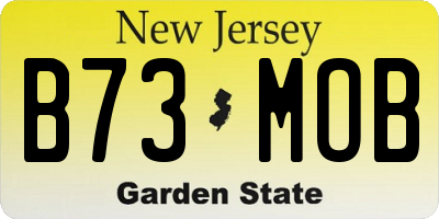 NJ license plate B73MOB