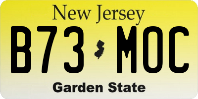 NJ license plate B73MOC