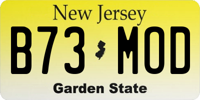 NJ license plate B73MOD