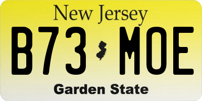NJ license plate B73MOE