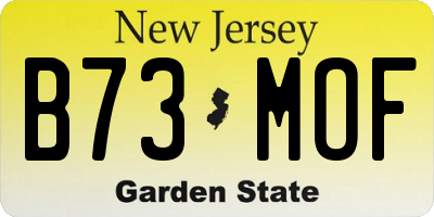 NJ license plate B73MOF