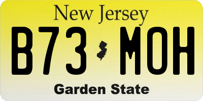 NJ license plate B73MOH