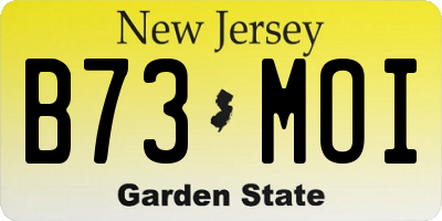 NJ license plate B73MOI