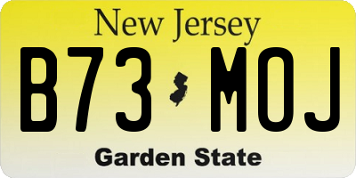 NJ license plate B73MOJ