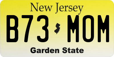 NJ license plate B73MOM