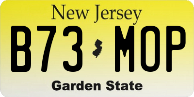 NJ license plate B73MOP