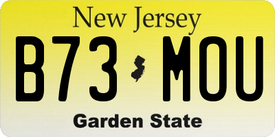 NJ license plate B73MOU