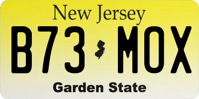 NJ license plate B73MOX