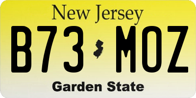 NJ license plate B73MOZ