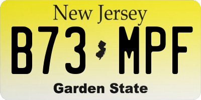 NJ license plate B73MPF