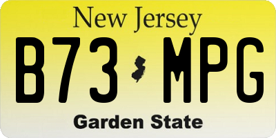 NJ license plate B73MPG