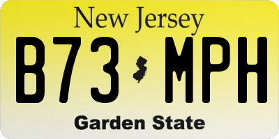 NJ license plate B73MPH