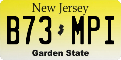NJ license plate B73MPI