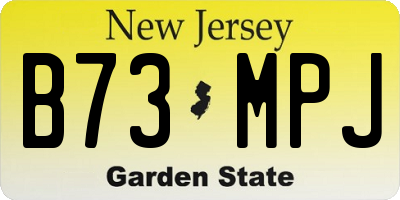 NJ license plate B73MPJ