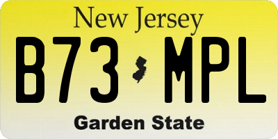NJ license plate B73MPL