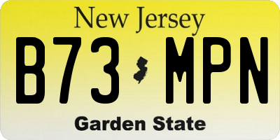 NJ license plate B73MPN