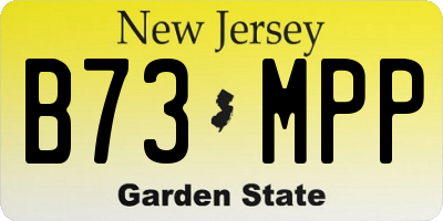 NJ license plate B73MPP