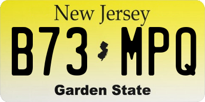 NJ license plate B73MPQ