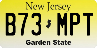NJ license plate B73MPT