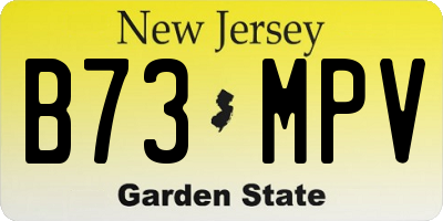 NJ license plate B73MPV