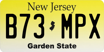 NJ license plate B73MPX