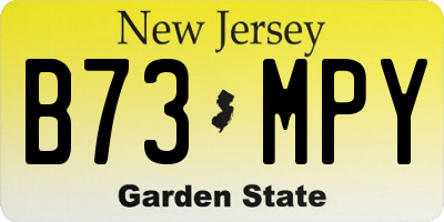 NJ license plate B73MPY