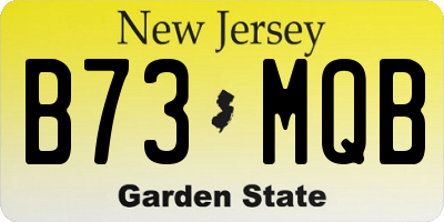 NJ license plate B73MQB