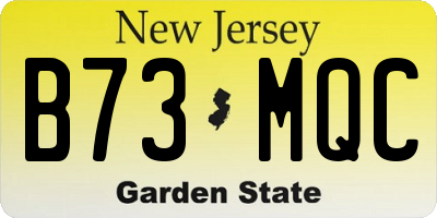 NJ license plate B73MQC