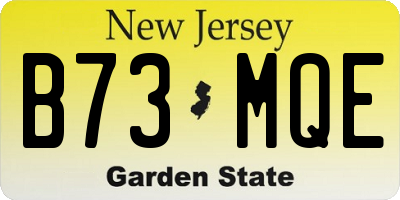 NJ license plate B73MQE