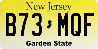 NJ license plate B73MQF