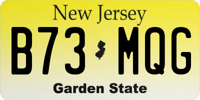 NJ license plate B73MQG