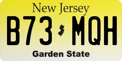 NJ license plate B73MQH