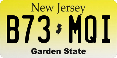 NJ license plate B73MQI