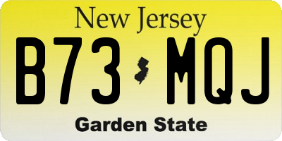 NJ license plate B73MQJ