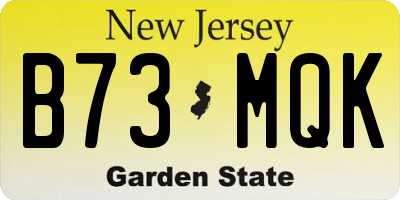 NJ license plate B73MQK