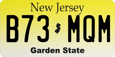 NJ license plate B73MQM