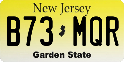 NJ license plate B73MQR
