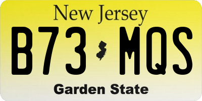NJ license plate B73MQS